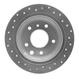 Dynamic Friction 1986-1989 Jaguar Vanden Plas Rear Right Drilled Silver Brake Rotor by Dynamic Friction Company 621-20004R