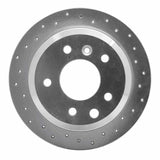 Dynamic Friction 1986-1989 Jaguar Vanden Plas Rear Right Drilled Silver Brake Rotor by Dynamic Friction Company 621-20004R