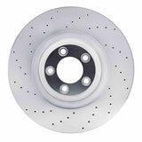 Dynamic Friction 2006-2021 Jaguar F-Type Front Left Drilled Silver Brake Rotor by Dynamic Friction Company 621-20020L