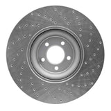 Dynamic Friction 2010-2021 Jaguar F-Type Front Left Drilled Silver Brake Rotor by Dynamic Friction Company 621-20026L