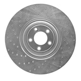 Dynamic Friction 2010-2021 Jaguar F-Type Front Left Drilled Silver Brake Rotor by Dynamic Friction Company 621-20026L