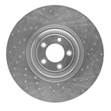 Dynamic Friction 2010-2021 Jaguar F-Type Front Right Drilled Silver Brake Rotor by Dynamic Friction Company 621-20026R