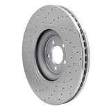 Dynamic Friction 2010-2021 Jaguar F-Type Front Right Drilled Silver Brake Rotor by Dynamic Friction Company 621-20026R