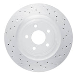 Dynamic Friction 2014-2021 Jaguar F-Type Rear Right Drilled Silver Brake Rotor by Dynamic Friction Company 621-20028R