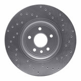 Dynamic Friction 2017-2020 Jaguar XE Front Left Drilled Silver Brake Rotor by Dynamic Friction Company 621-20031L