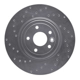 Dynamic Friction 2017-2020 Jaguar XE Front Left Drilled Silver Brake Rotor by Dynamic Friction Company 621-20031L