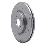 Dynamic Friction 2017-2020 Jaguar XE Front Right Drilled Silver Brake Rotor by Dynamic Friction Company 621-20031R