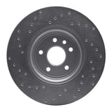Dynamic Friction 2017-2020 Jaguar XE Front Right Drilled Silver Brake Rotor by Dynamic Friction Company 621-20031R