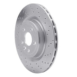 Dynamic Friction 2017-2020 Jaguar F-Pace Rear Right Drilled Silver Brake Rotor by Dynamic Friction Company 621-20034R