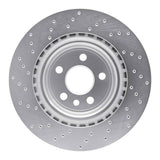 Dynamic Friction 2017-2020 Jaguar F-Pace Rear Right Drilled Silver Brake Rotor by Dynamic Friction Company 621-20034R