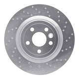 Dynamic Friction 2017-2020 Jaguar F-Pace Rear Right Drilled Silver Brake Rotor by Dynamic Friction Company 621-20034R