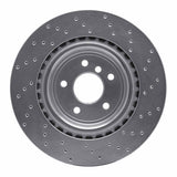 Dynamic Friction 2016-2021 Jaguar XE Rear Left Drilled Silver Brake Rotor by Dynamic Friction Company 621-20035L