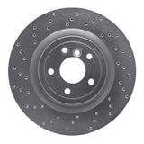 Dynamic Friction 2016-2021 Jaguar XE Rear Left Drilled Silver Brake Rotor by Dynamic Friction Company 621-20035L