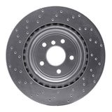 Dynamic Friction 2016-2021 Jaguar XE Rear Right Drilled Silver Brake Rotor by Dynamic Friction Company 621-20035R