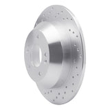 Dynamic Friction 2015-2020 Kia Sorento Rear Left Drilled Silver Brake Rotor by Dynamic Friction Company 621-21029L
