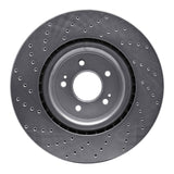 Dynamic Friction 2018-2022 Genesis G70 Front Right Drilled Silver Brake Rotor by Dynamic Friction Company 621-21038R