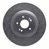 Dynamic Friction 2018-2022 Genesis G70 Front Right Drilled Silver Brake Rotor by Dynamic Friction Company 621-21038R