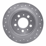 Dynamic Friction 1995-1997 Volvo 940/960 Rear Right Drilled Silver Brake Rotor by Dynamic Friction Company 621-27020R