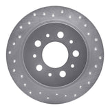 Dynamic Friction 1995-1997 Volvo 940/960 Rear Right Drilled Silver Brake Rotor by Dynamic Friction Company 621-27020R