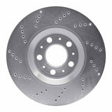 Dynamic Friction 1999-2009 Volvo S60/S80/V70 Front Left Drilled Silver Brake Rotor by Dynamic Friction Company 621-27025L