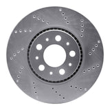 Dynamic Friction 1999-2009 Volvo S60/S80/V70 Front Left Drilled Silver Brake Rotor by Dynamic Friction Company 621-27025L