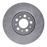 Dynamic Friction 1999-2009 Volvo S60/S80/V70 Front Right Drilled Silver Brake Rotor by Dynamic Friction Company 621-27025R