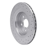 Dynamic Friction 2010-2017 Volvo XC60 Rear Left Drilled Silver Brake Rotor by Dynamic Friction Company 621-27044L