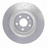 Dynamic Friction 2016-2021 Volvo XC40/XC90 Rear Left Drilled Silver Brake Rotor by Dynamic Friction Company 621-27054L