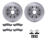 Dynamic Friction 1995-2000 Ford E-350 Super Duty Front Rotors with Heavy Duty Brake Pads w/Hardware by Dynamic Friction Company 6212-99345