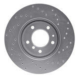 Dynamic Friction 1989-1995 BMW 525i Front Left Drilled Silver Brake Rotor by Dynamic Friction Company 621-31023L