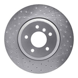 Dynamic Friction 2004-2010 BMW 535i Rear Right Drilled Silver Brake Rotor by Dynamic Friction Company 621-31064R