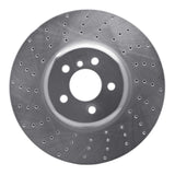 Dynamic Friction 2009-2017 BMW 550i GT Left Front Drilled Silver Brake Rotor by Dynamic Friction Company 621-31094D