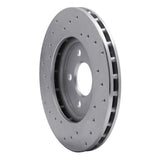 Dynamic Friction 1995-2000 Plymouth Breeze Front Right Drilled Silver Brake Rotor by Dynamic Friction Company 621-39009R