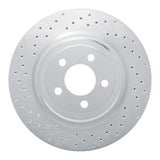 Dynamic Friction 2006-2020 Dodge Charger Rear Left Drilled Silver Brake Rotor by Dynamic Friction Company 621-39021L