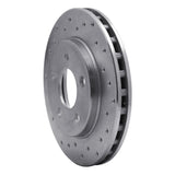 Dynamic Friction 1985-1989 Dodge Aries Front Left Drilled Silver Brake Rotor