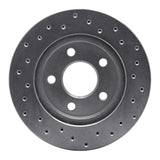 Dynamic Friction 1985-1989 Dodge Aries Front Left Drilled Silver Brake Rotor