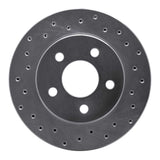 Dynamic Friction 1985-1989 Dodge Aries Front Left Drilled Silver Brake Rotor