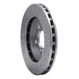 Dynamic Friction 1985-1989 Dodge Aries Front Left Drilled Silver Brake Rotor