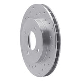Dynamic Friction 1995-1996 Dodge Neon Front Left Drilled Silver Brake Rotor by Dynamic Friction Company 621-40015L