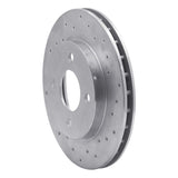 Dynamic Friction 1995-1996 Dodge Neon Front Right Drilled Silver Brake Rotor by Dynamic Friction Company 621-40015R