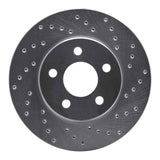 Dynamic Friction 1995-1999 Dodge Neon Front Right Drilled Silver Brake Rotor by Dynamic Friction Company 621-40016R