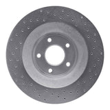 Dynamic Friction 2008-2014 Chrysler 200 Front Left Drilled Silver Brake Rotor by Dynamic Friction Company 621-40025L