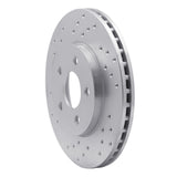Dynamic Friction 1986-1990 Plymouth Acclaim Front Left Drilled Silver Brake Rotor by Dynamic Friction Company 621-40060L