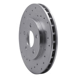 Dynamic Friction 1996-2000 Chrysler Caravan Front Left Drilled Silver Brake Rotor by Dynamic Friction Company 621-40080L