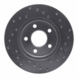 Dynamic Friction 1996-2000 Chrysler Caravan Front Left Drilled Silver Brake Rotor by Dynamic Friction Company 621-40080L