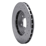 Dynamic Friction 1996-2000 Chrysler Caravan Front Left Drilled Silver Brake Rotor by Dynamic Friction Company 621-40080L