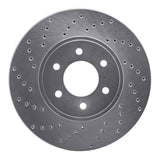 Dynamic Friction 2003-2003 Dodge Durango Front Left Drilled Silver Brake Rotor by Dynamic Friction Company 621-40100L