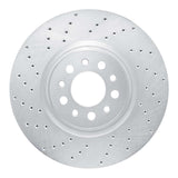 Dynamic Friction 2014-2021 Chrysler 200 Front Left Drilled Silver Brake Rotor by Dynamic Friction Company 621-42013L
