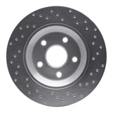 Dynamic Friction 2012-2018 Jeep Wrangler Front Left Drilled Silver Brake Rotor by Dynamic Friction Company 621-42033L