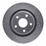 Dynamic Friction 2012-2018 Jeep Wrangler Front Left Drilled Silver Brake Rotor by Dynamic Friction Company 621-42033L